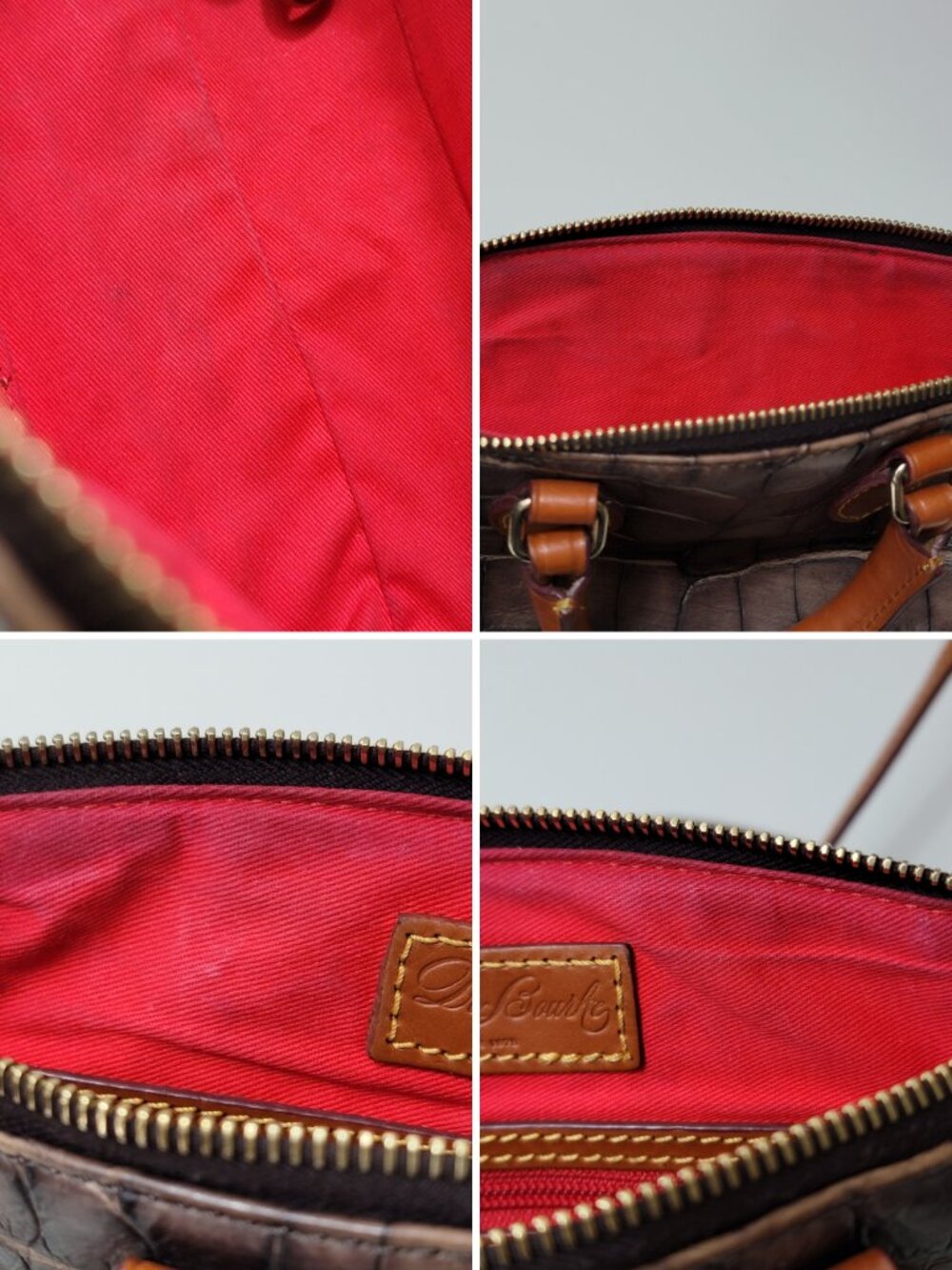 Dooney & Bourke Denison Mini Janine Satchel Brown Croc Embossed Leather Bag - Picture 9 of 9